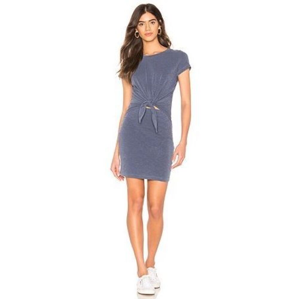 Sundry Tie‎ Front Tee Dress in Pigment Navy Size 3 Large